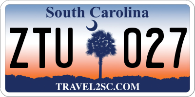 SC license plate ZTU027