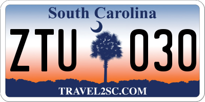 SC license plate ZTU030