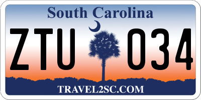 SC license plate ZTU034