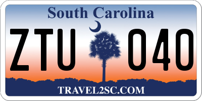 SC license plate ZTU040