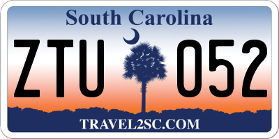 SC license plate ZTU052