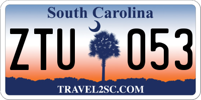 SC license plate ZTU053