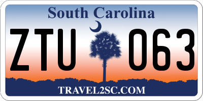 SC license plate ZTU063