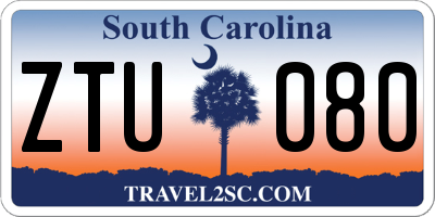 SC license plate ZTU080