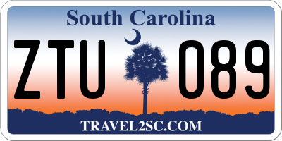 SC license plate ZTU089