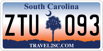 SC license plate ZTU093