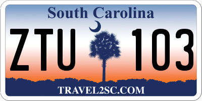 SC license plate ZTU103