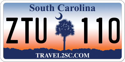 SC license plate ZTU110