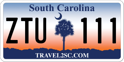 SC license plate ZTU111