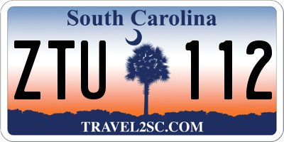 SC license plate ZTU112