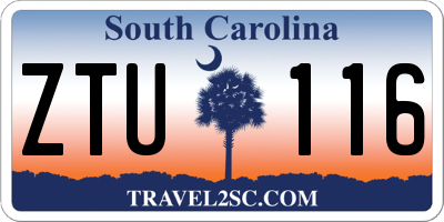 SC license plate ZTU116