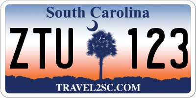 SC license plate ZTU123