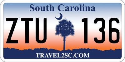 SC license plate ZTU136
