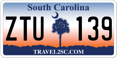 SC license plate ZTU139