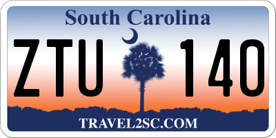 SC license plate ZTU140
