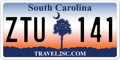 SC license plate ZTU141