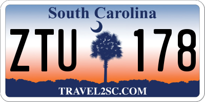SC license plate ZTU178