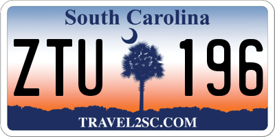 SC license plate ZTU196