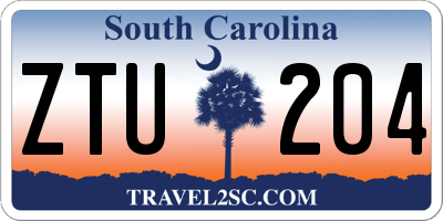 SC license plate ZTU204