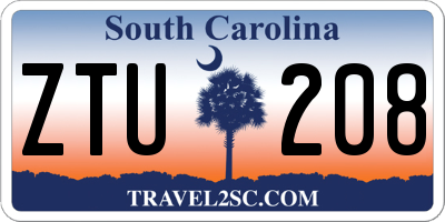 SC license plate ZTU208