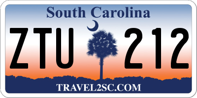 SC license plate ZTU212