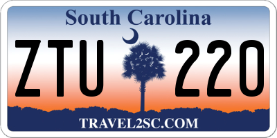 SC license plate ZTU220