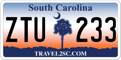 SC license plate ZTU233