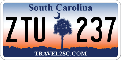 SC license plate ZTU237