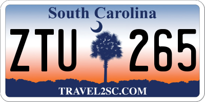 SC license plate ZTU265
