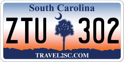 SC license plate ZTU302