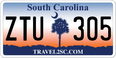 SC license plate ZTU305