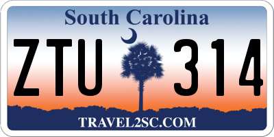 SC license plate ZTU314