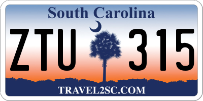 SC license plate ZTU315