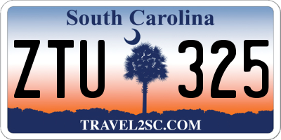 SC license plate ZTU325