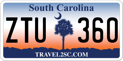 SC license plate ZTU360