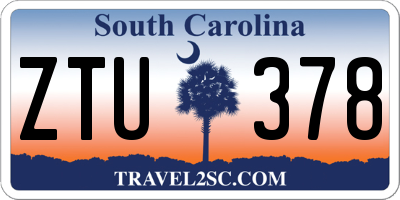 SC license plate ZTU378