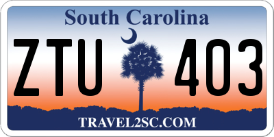 SC license plate ZTU403