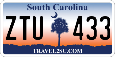 SC license plate ZTU433