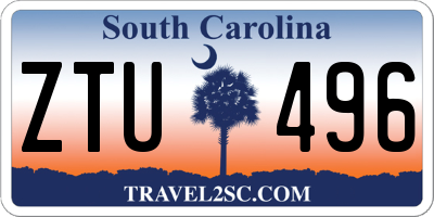 SC license plate ZTU496