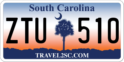 SC license plate ZTU510