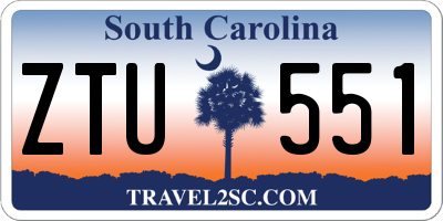 SC license plate ZTU551