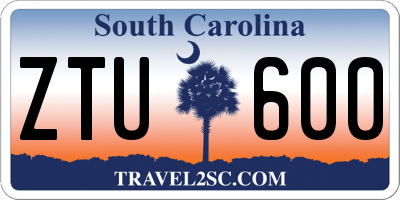 SC license plate ZTU600