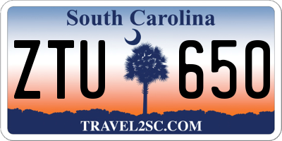SC license plate ZTU650