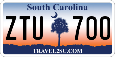SC license plate ZTU700