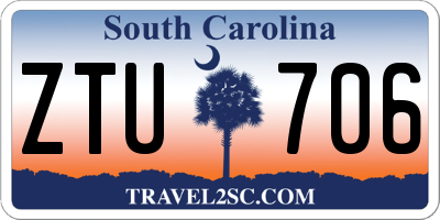 SC license plate ZTU706