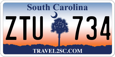 SC license plate ZTU734