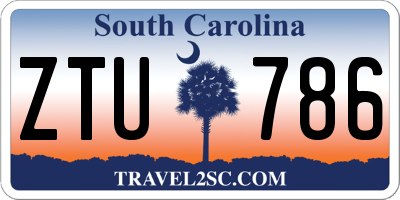 SC license plate ZTU786