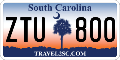 SC license plate ZTU800