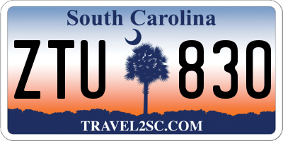 SC license plate ZTU830