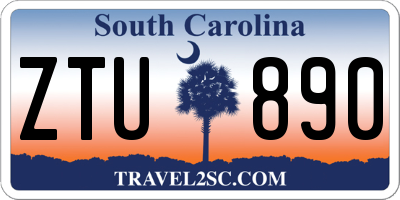SC license plate ZTU890
